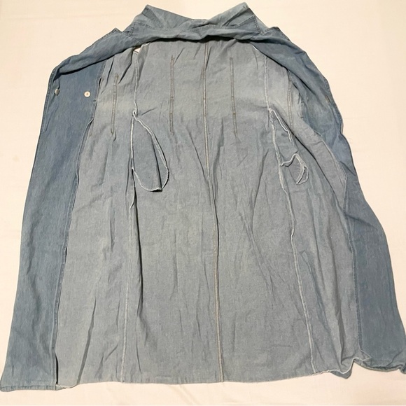 Vintage Gasp By Galucci Sleeveless Long Open Front Denim Vest Size 6 - Picture 10 of 16
